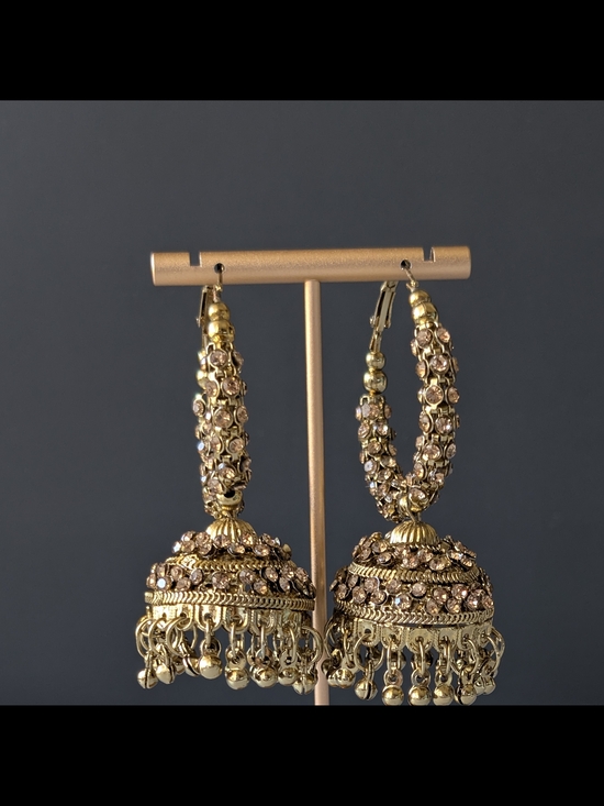 Jewelry - Gold-Tone Jhumka Hoop Earrings